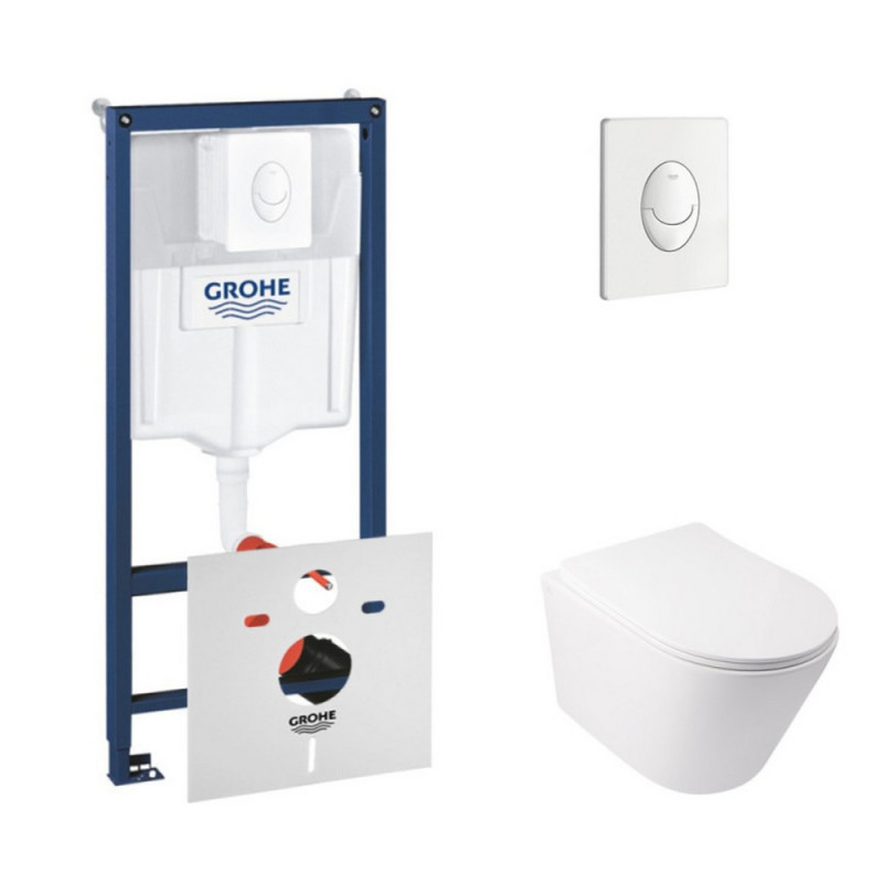 

Набор инсталляция 4 в 1 Grohe Rapid SL 38722001 + унитаз с сиденьем Qtap Swan QT16335178W