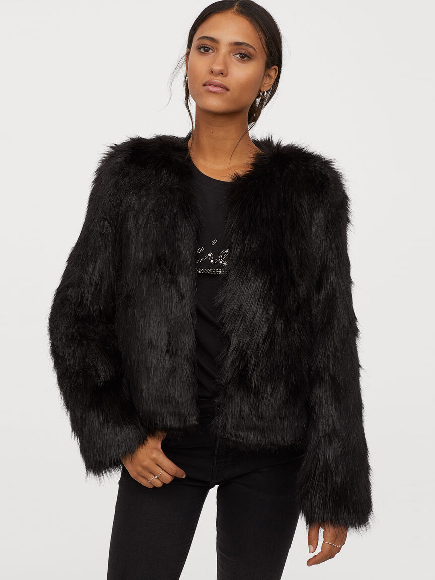 

Полушубок H&M 060837360 S Черный