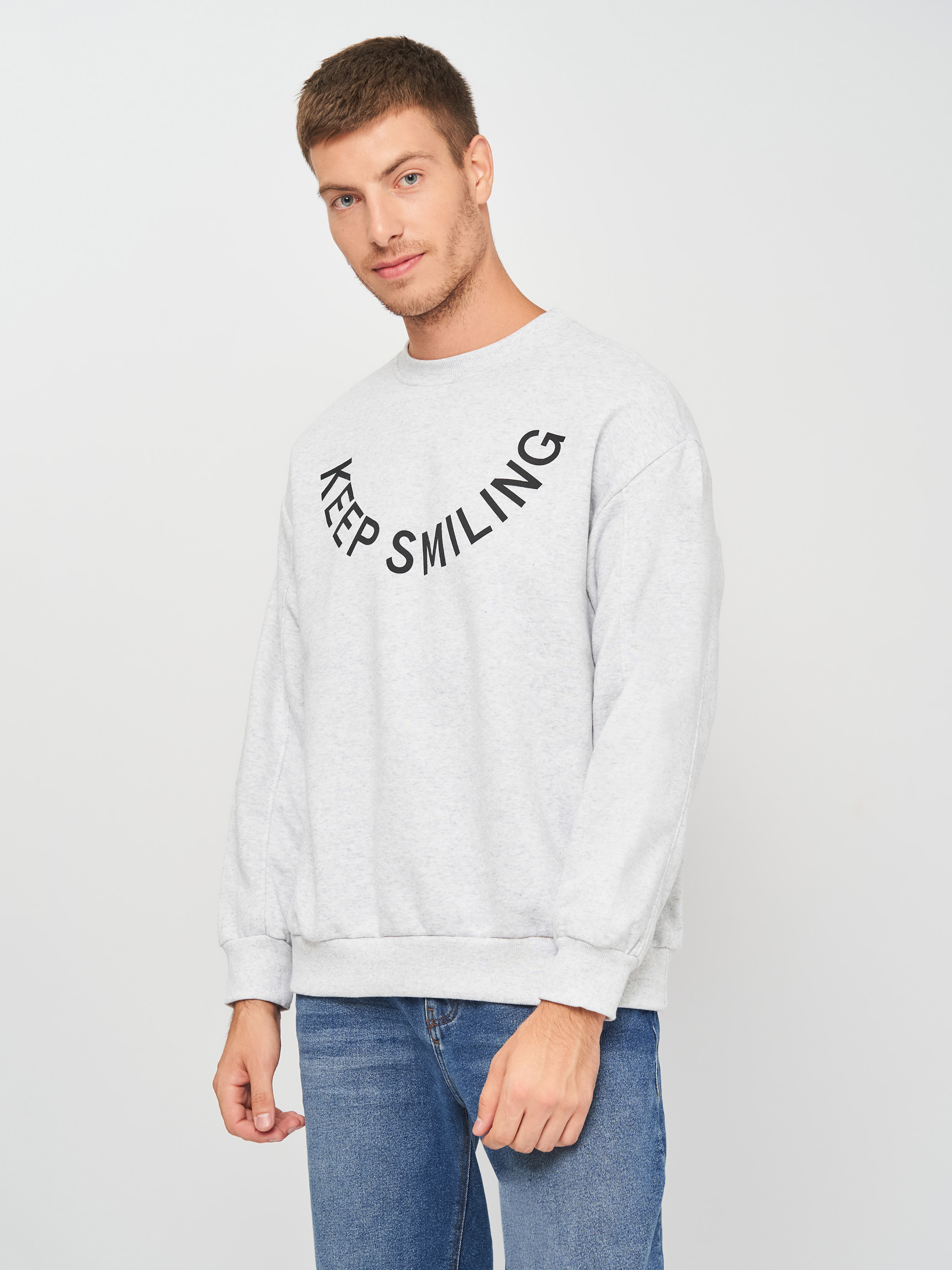 

Свитшот Bershka 6850/545/812 S Светло-серый