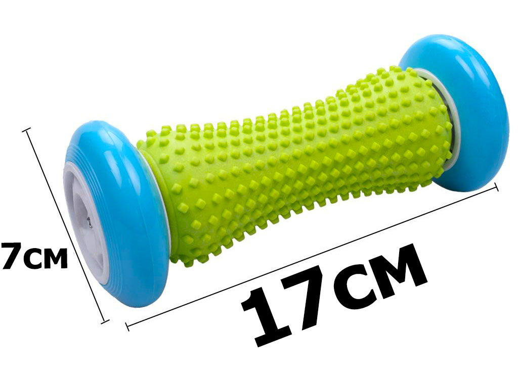 Массажный ролик EasyFit 17 х 7 см для рук и ног салатовый (роллер для ...
