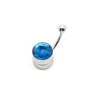 

Серьга для пирсинга пупка Shine из медицинской стали с подсветкой, на батарейке, синяя