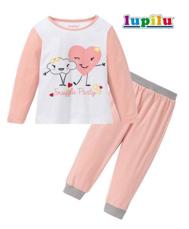

Пижама хлопковая Lupilu пижама на девочку розово-белая Сердце 110-116 см 1907