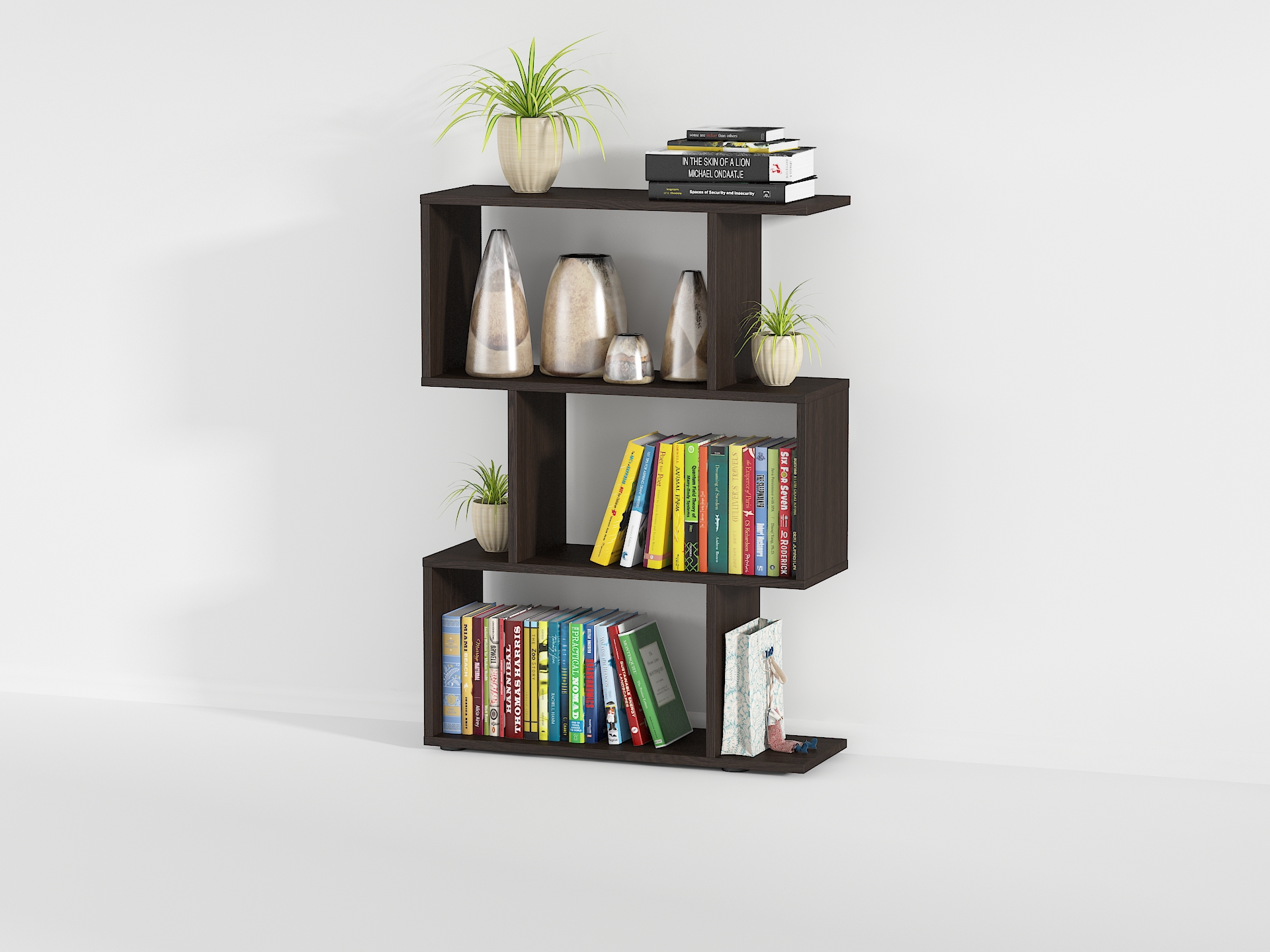 

Полка для книг, стеллаж для дома на 3 ячейки VHRD 700х974х238 мм Венге (MV-74_V)