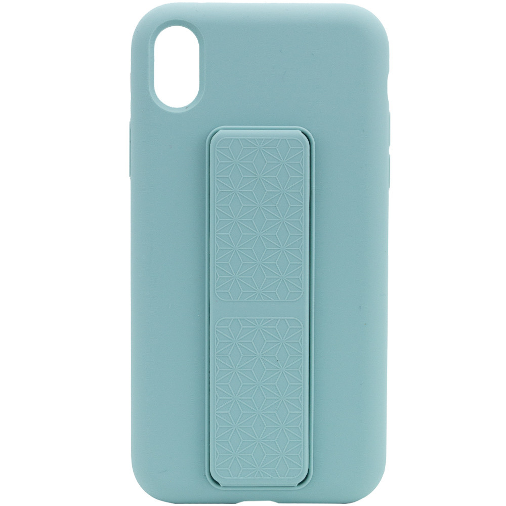 

Чехол Silicone Case Hand Holder для Apple iPhone XR (6.1") Бирюзовый / Ice Blue