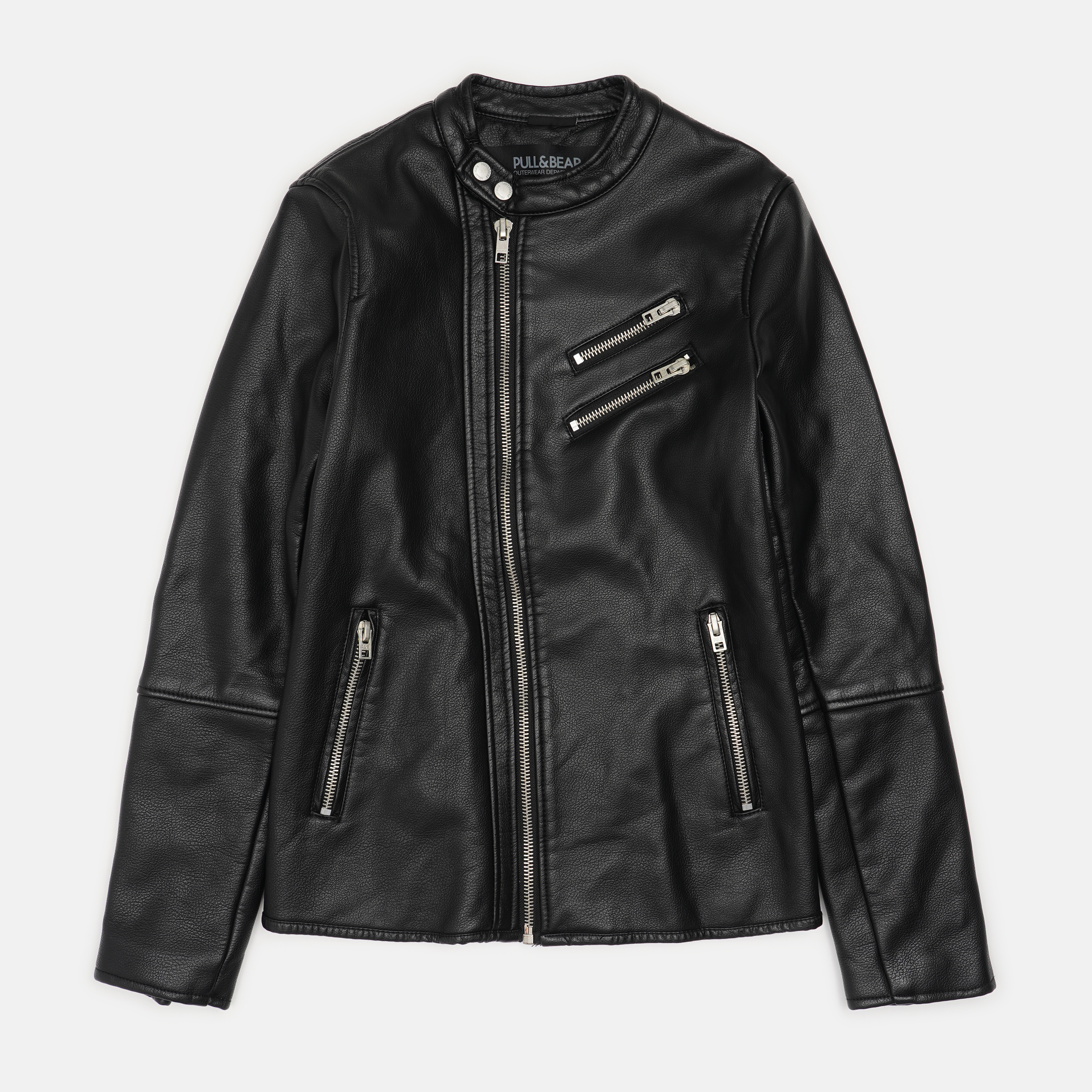 

Куртка из искусственной кожи Pull & Bear 5714/509/800  Черная, Куртка из искусственной кожи Pull & Bear 5714/509/800 S Черная