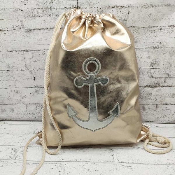 

Летний рюкзак женский Gold Anchor цвет золотой
