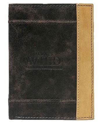 

Вертикальное кожаное портмоне ALWAYS WILD N4DIS коричневое
