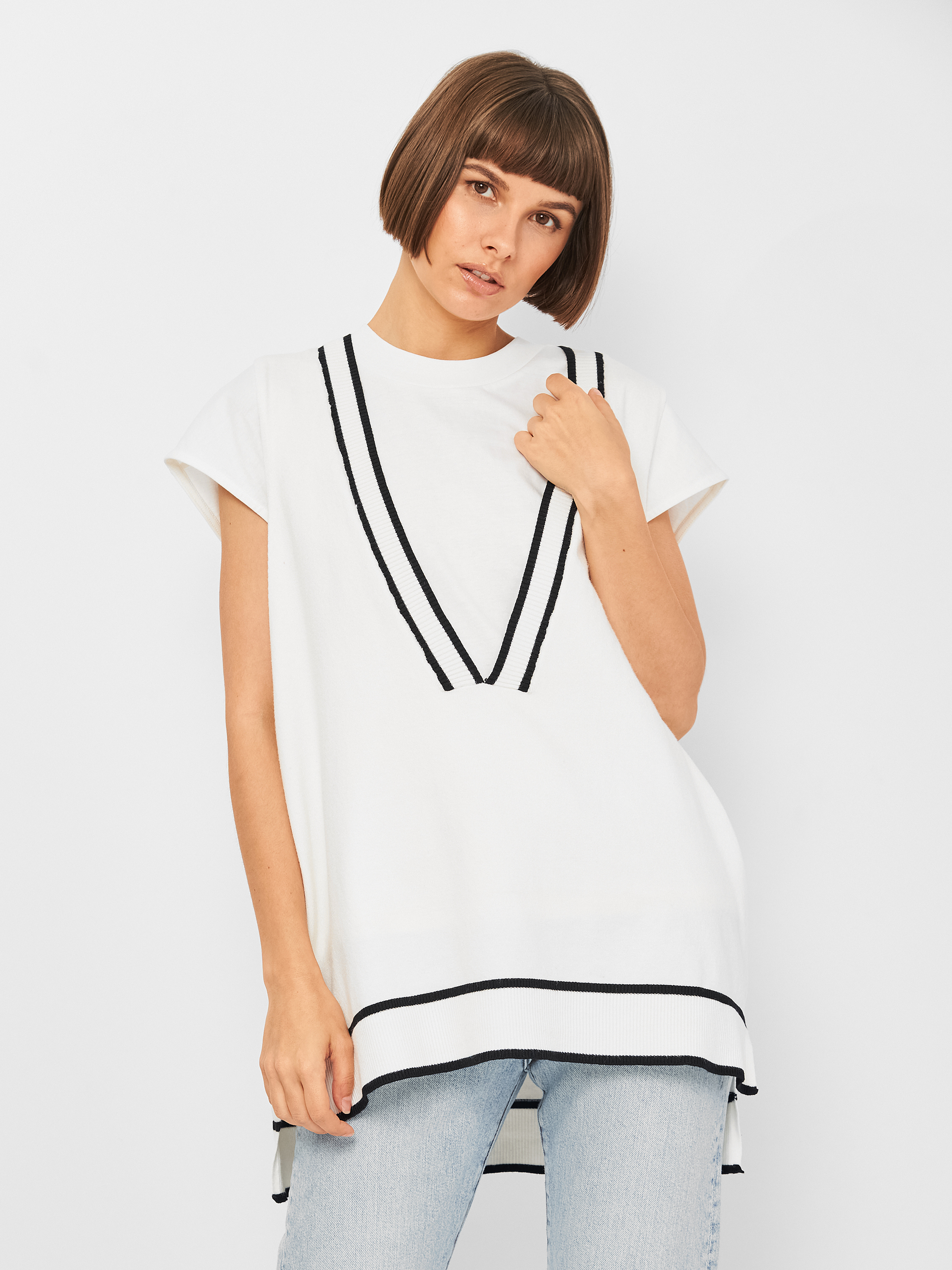 

Жилет Stradivarius 5114/750/004  Белый, Жилет Stradivarius 5114/750/004 S Белый