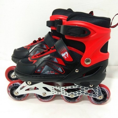 

Детские роликовые коньки Best Roller 3209L черно красные в сумке размер от 38 до 42 колеса 7 см