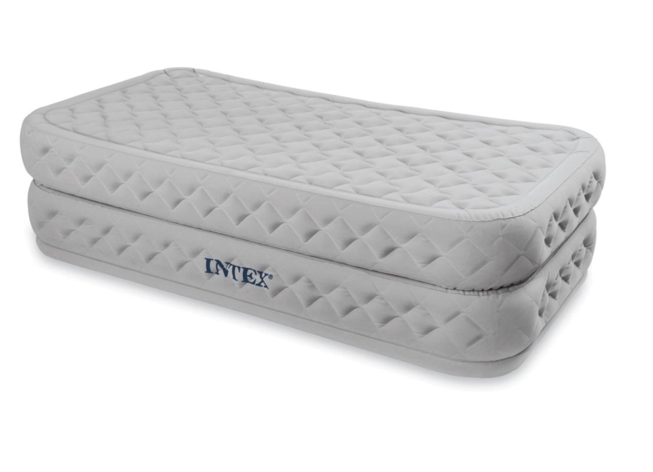 

Односпальная надувная кровать для дома Intex Pillow Rest Raised Bed со встроенным электронасосом Бежевая 99х191х51 см (IP-171867)