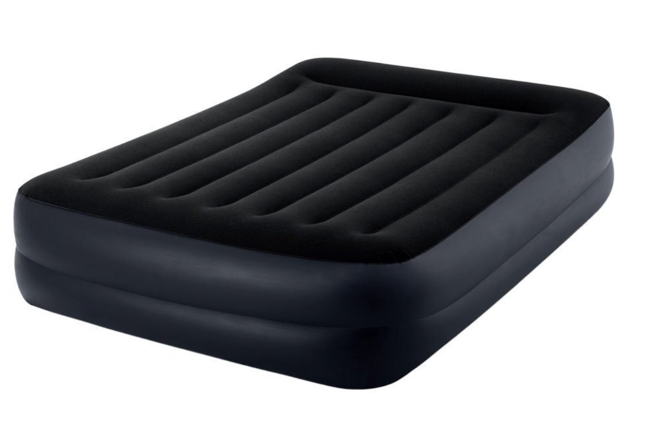 

Кровать надувная двуспальная для дома матрас Intex 203x152x42 см со встроенным электронасосом Черная (IP-168356)