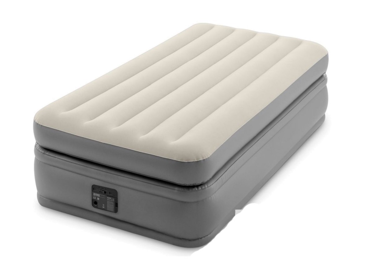

Односпальная надувная кровать для дома Intex Pillow Rest Raised Bed со встроенным электронасосом Серая 99х191х51 см (IP-171868)