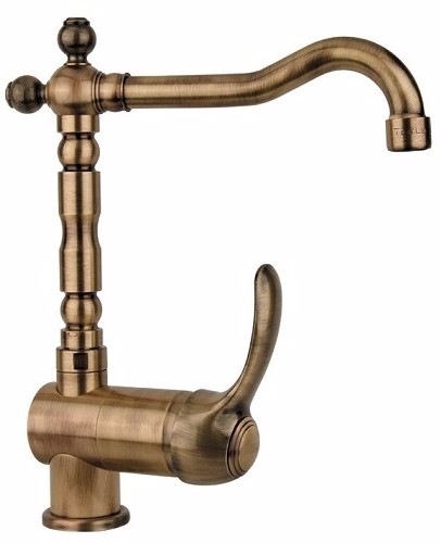 

Смеситель для кухни Santan JAFAR 47ZZ5414 old bronze с бок ручкой, ретро