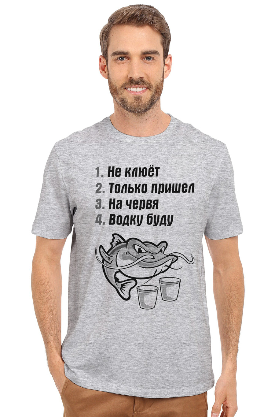 

Футболка OWEAR с принтом Рыбалка 111-29--GH8  Серый-меланж, Футболка OWEAR с принтом Рыбалка 111-29-M-GH8 M Серый-меланж