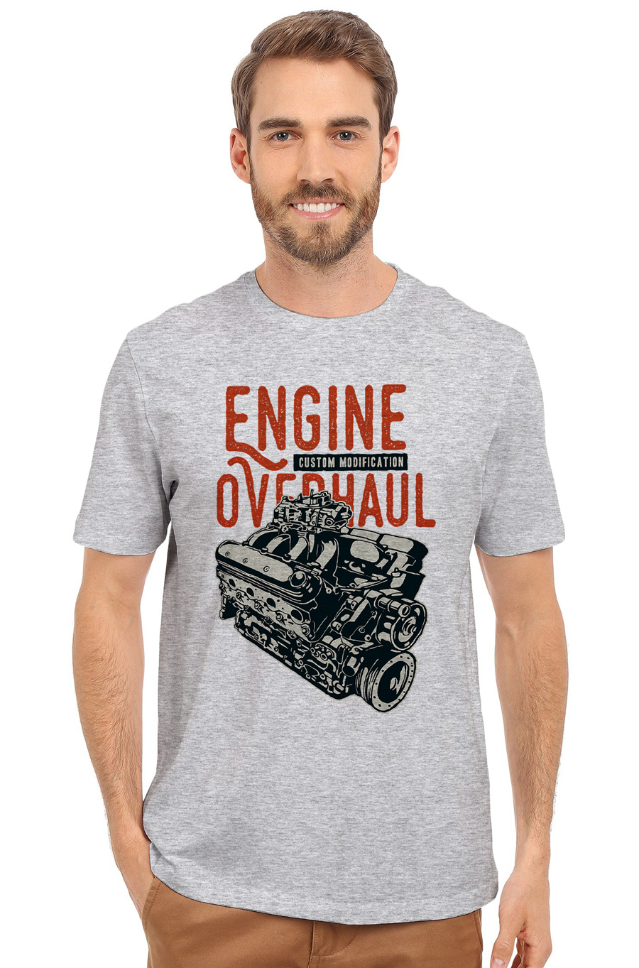 

Футболка OWEAR с Авто-мото принтом 2880-M-GH8 XXL Серый-меланж