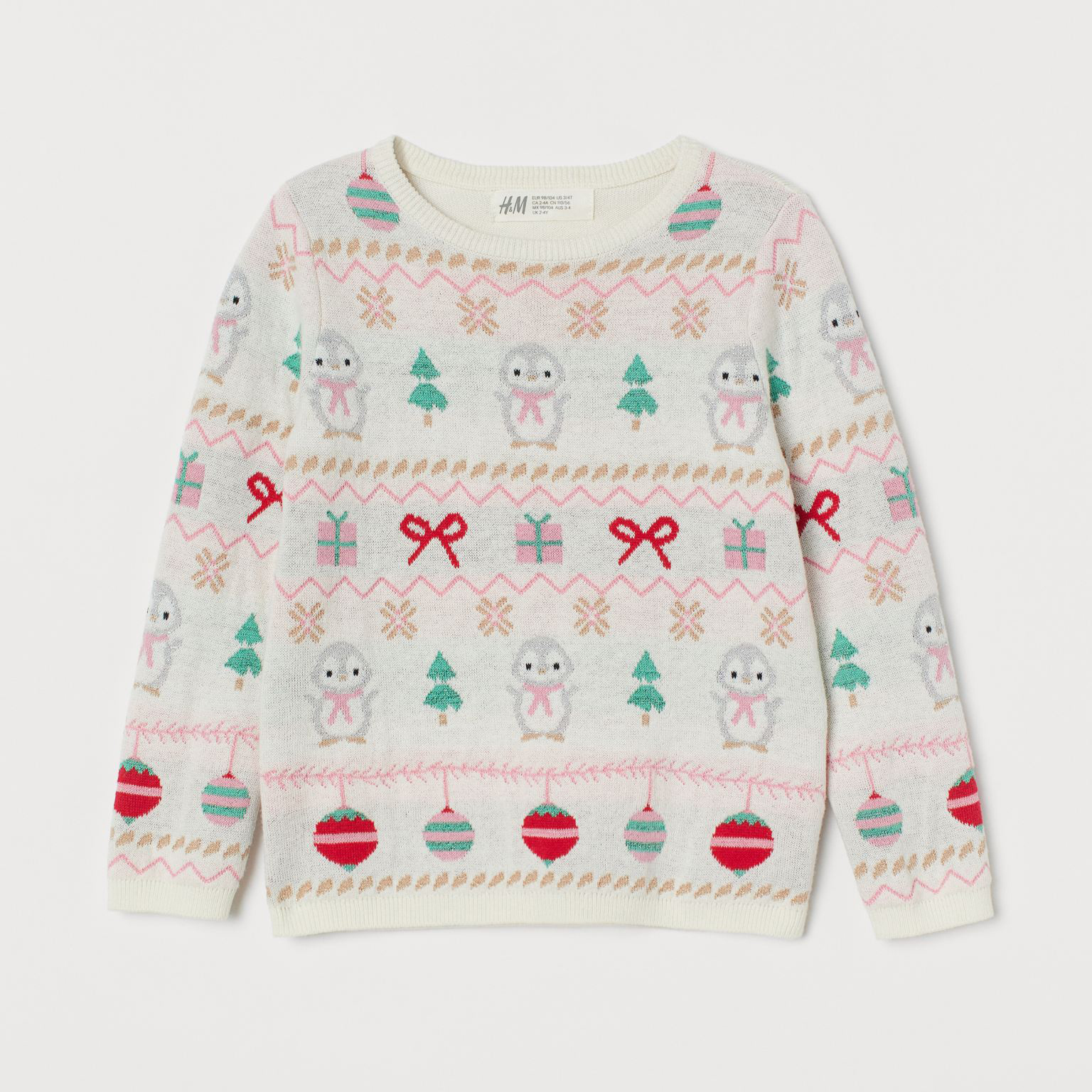 

Джемпер H&M 1008-8951512 98-104 см Бело-розовый/Принт