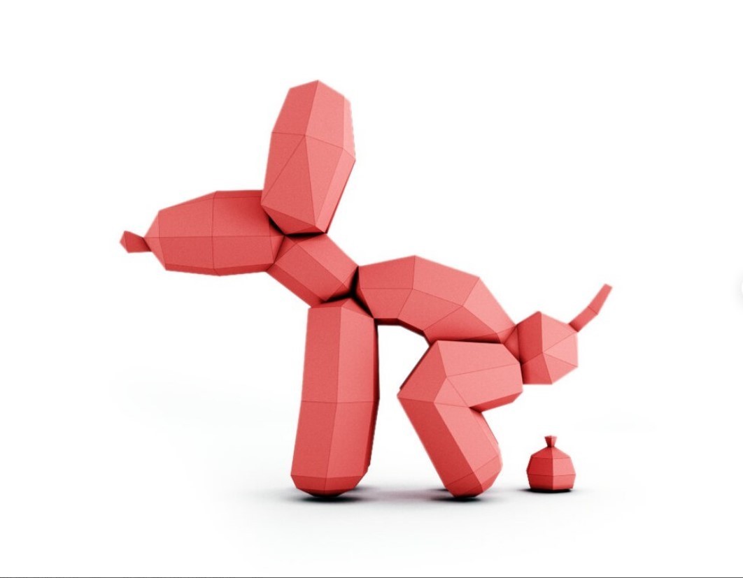 

Паперкрафт бумажная модель Собака из воздушного шара Papercraft
