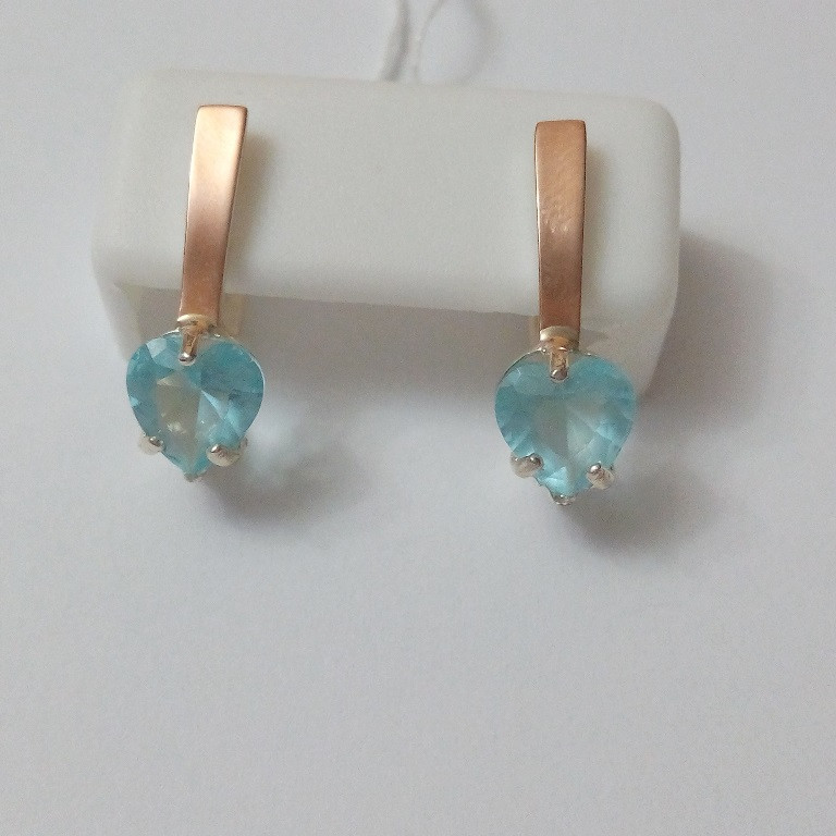 

Серьги серебряные с золотом и бирюзовым камнем Линда, 0465.10