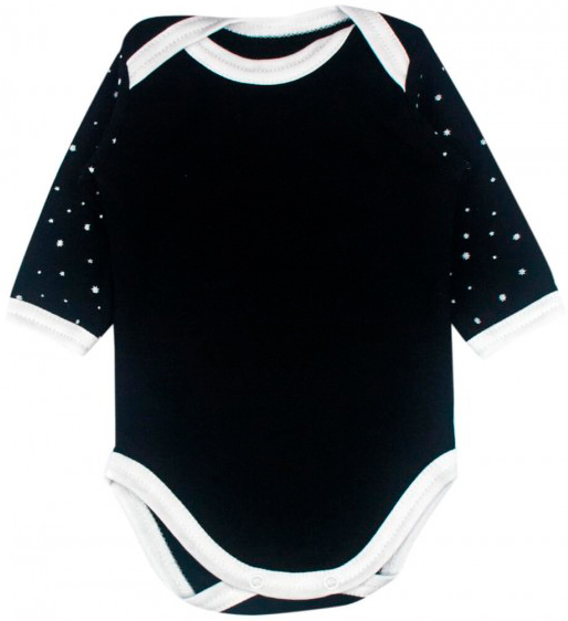 

Бодик MISHKA черный Little stars рукава в звездочки 68 (1041111-68)