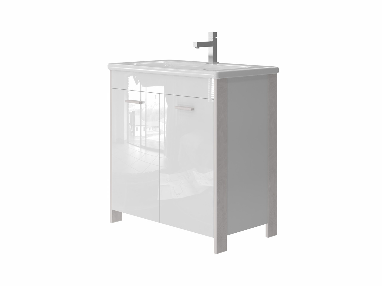

Тумба JUVENTA Brooklyn Br-80 белая с умывальником Soft-80