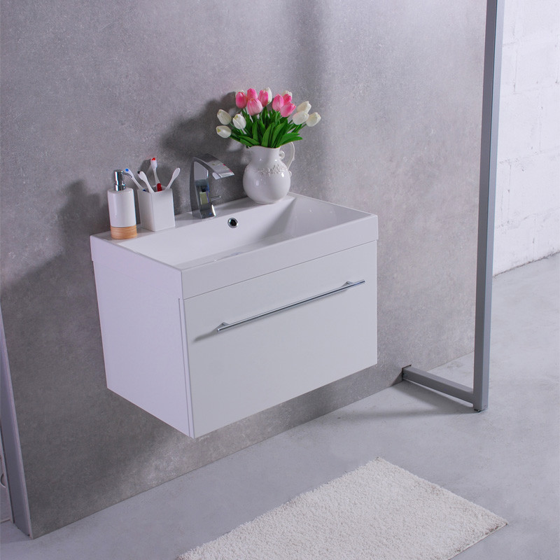 

Тумба Fancy Marble Corsica подвесная белая с умывальником Signe 70 см