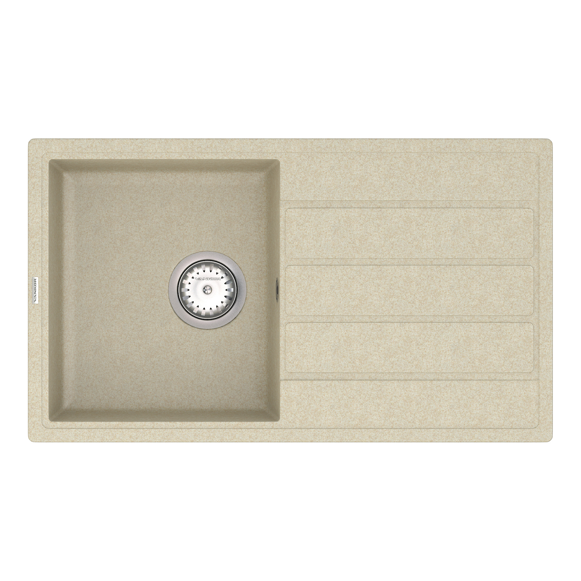 

Кухонная мойка VANKOR Easy EMP 02.76 Beige + сифон VANKOR