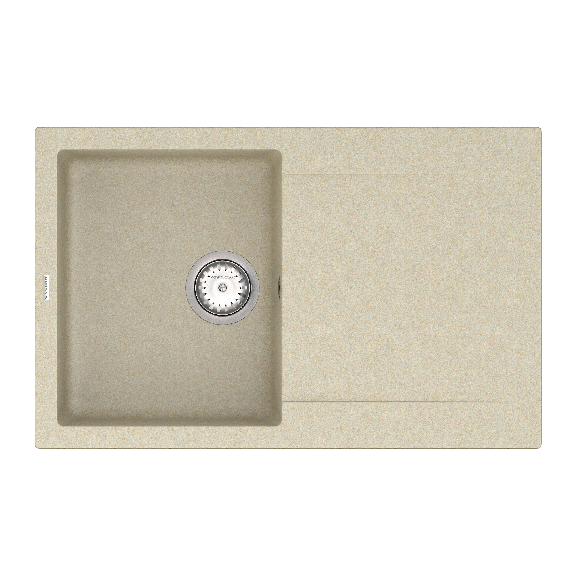 

Кухонная мойка VANKOR Orman OMP 02.78 Beige + сифон VANKOR
