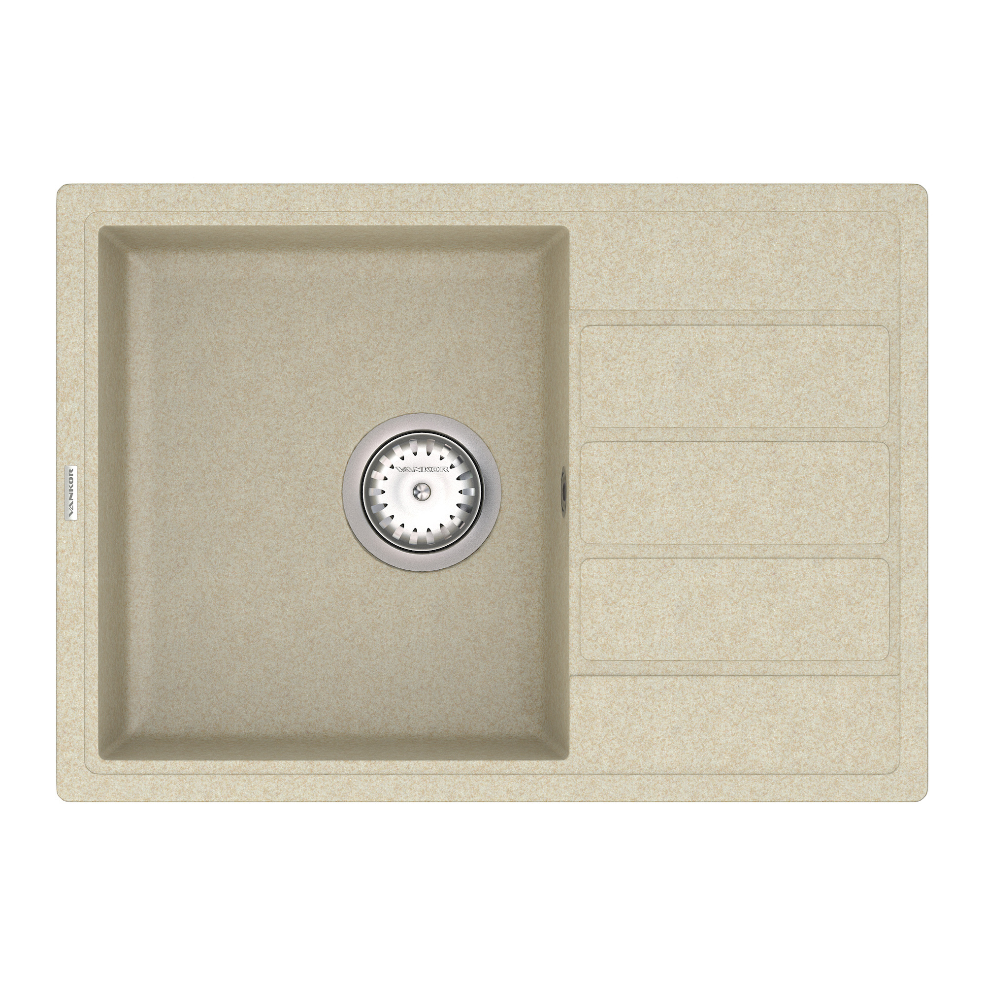 

Кухонная мойка VANKOR Easy EMP 02.62 Beige + сифон VANKOR