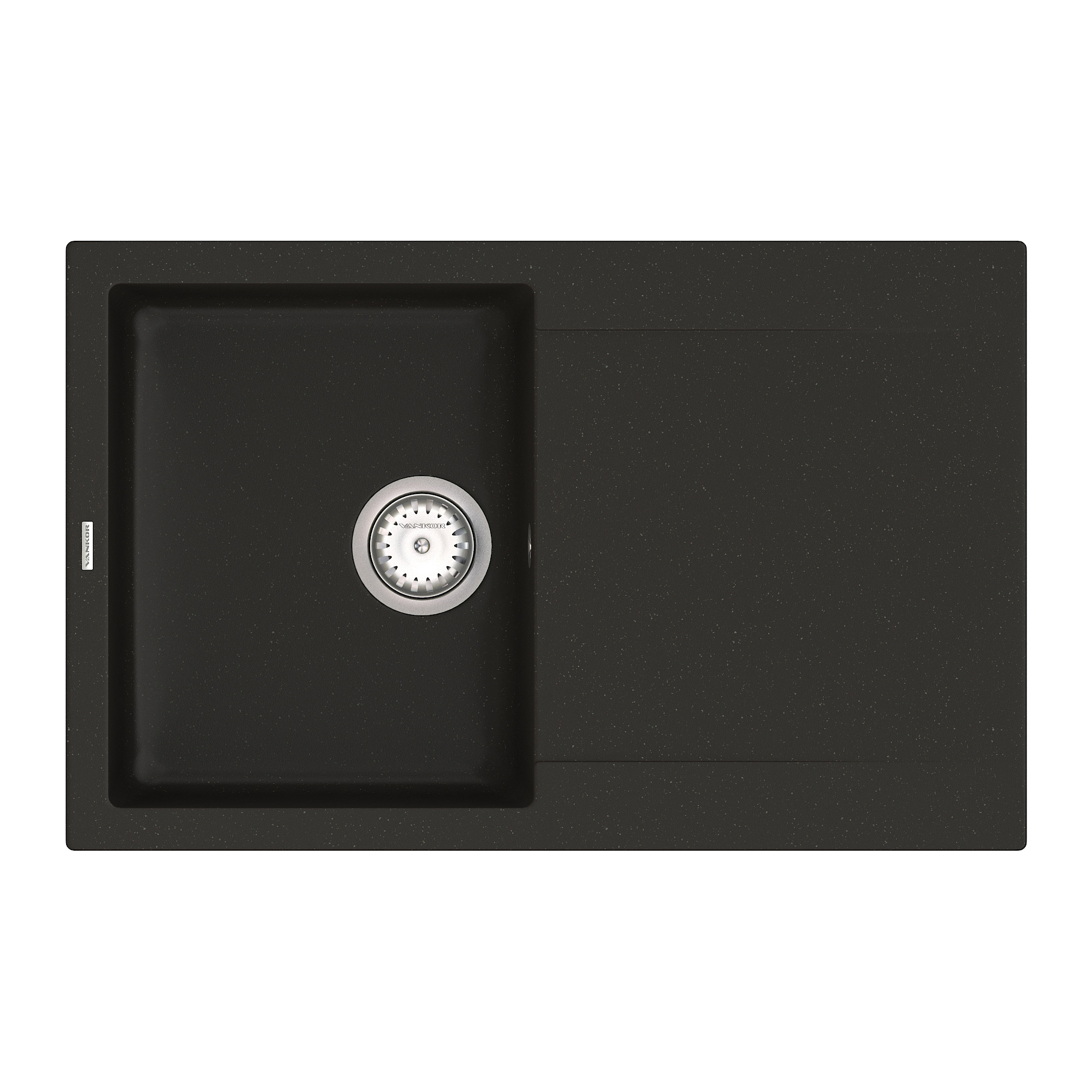

Кухонная мойка VANKOR Orman OMP 02.78 Black + сифон VANKOR