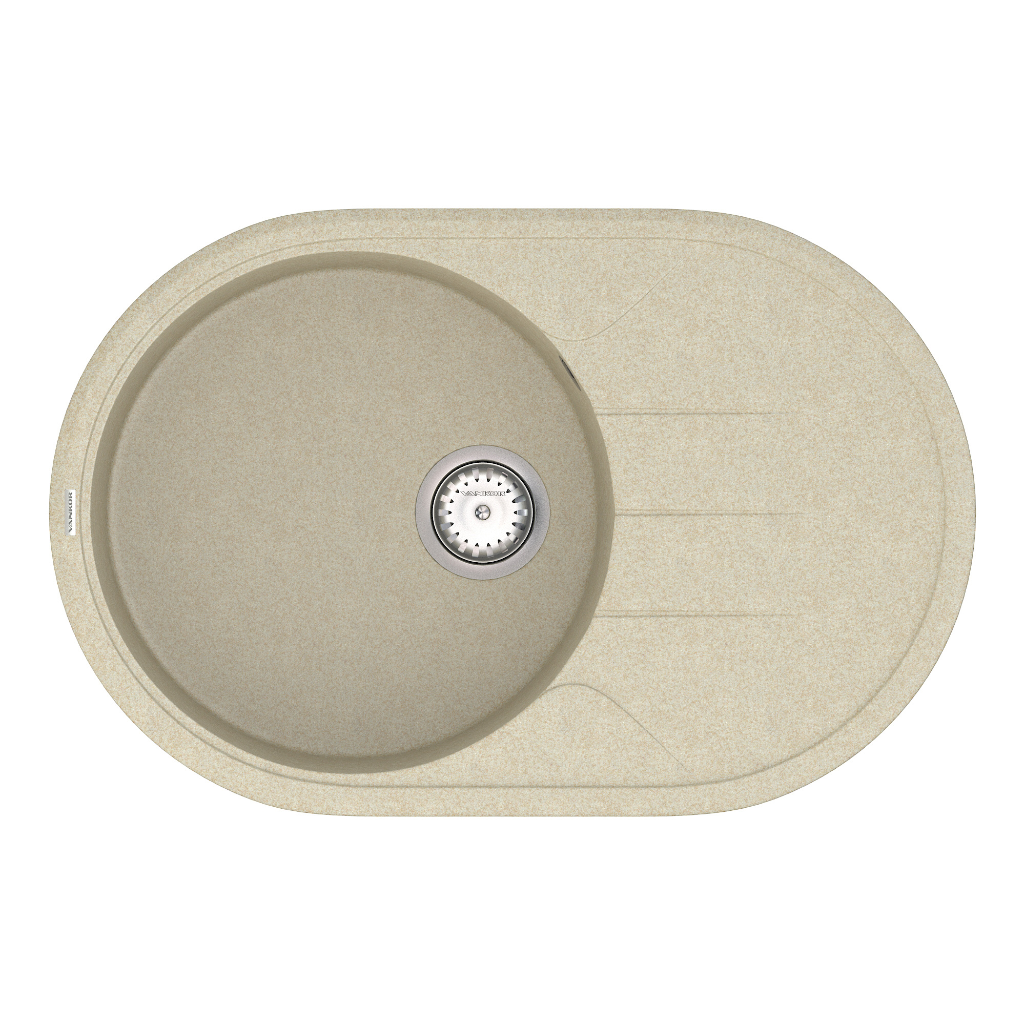 

Кухонная мойка VANKOR Sity SMO 02.78 Beige + сифон VANKOR