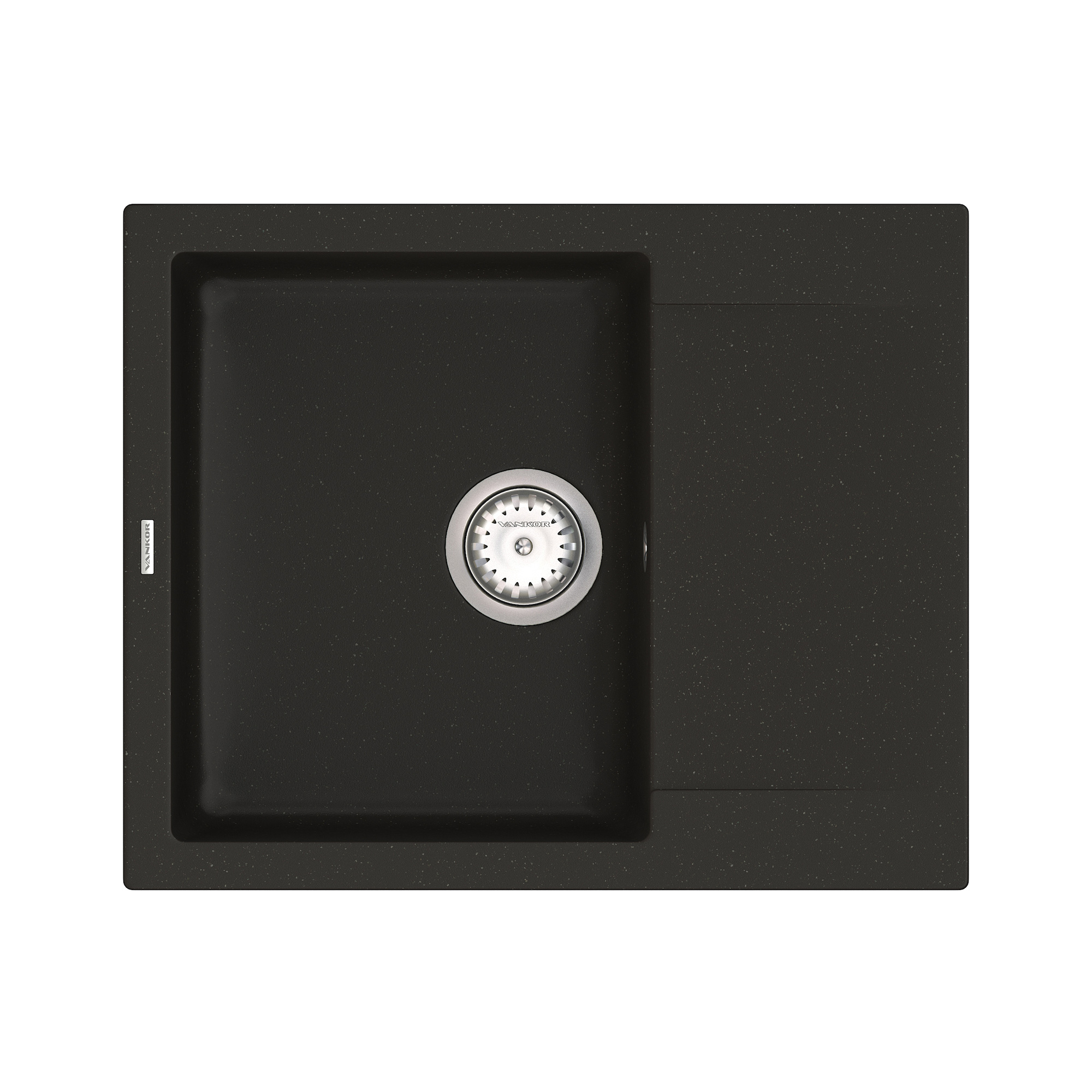

Кухонная мойка VANKOR Orman OMP 02.61 Black + сифон VANKOR
