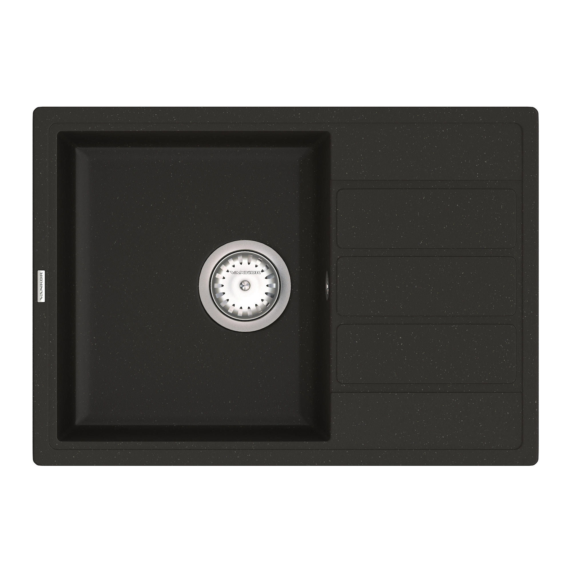 

Кухонная мойка VANKOR Easy EMP 02.62 Black + сифон VANKOR