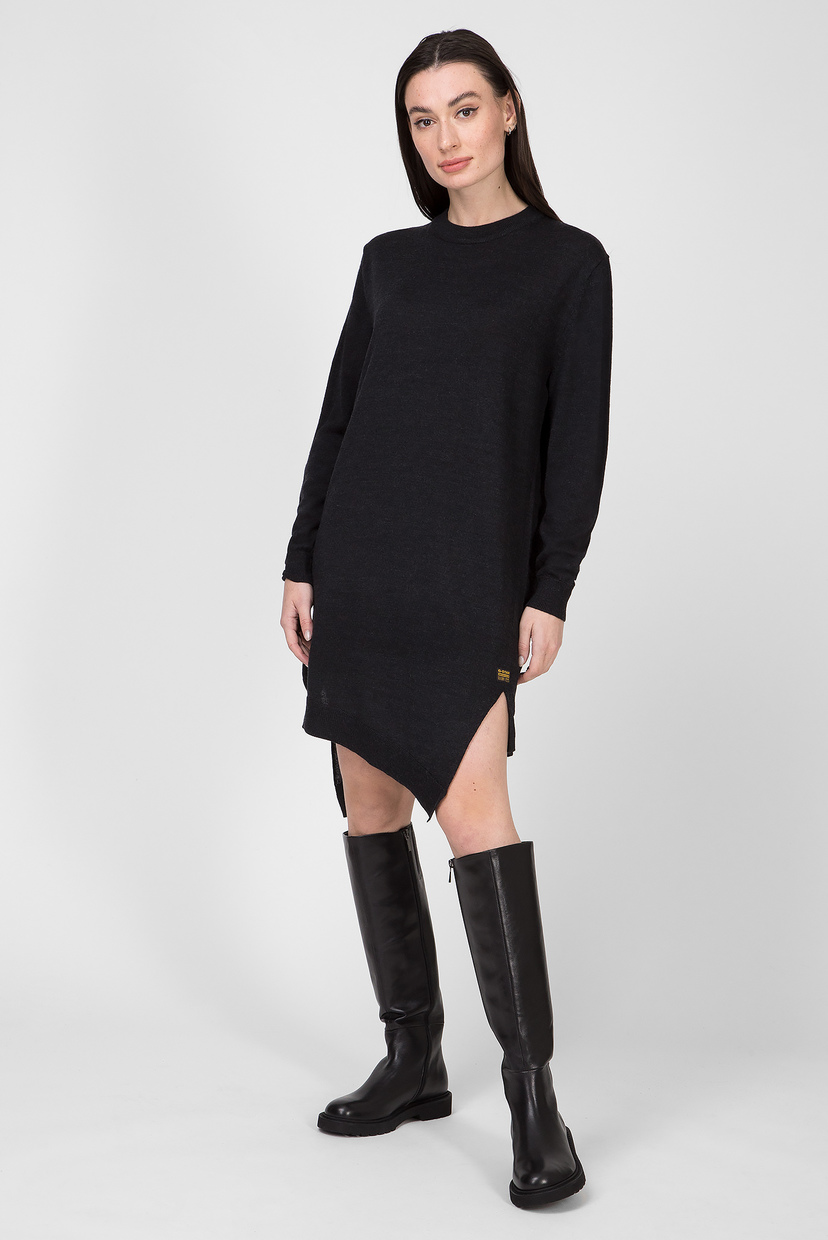 

Женское черное шерстяное платье Asym G-Star RAW S D14507,B589