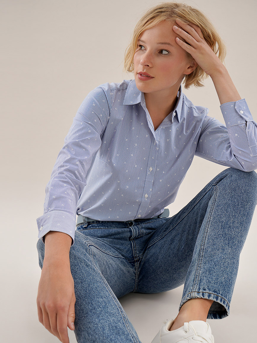 

Рубашка O'STIN Casual 032FJLC0V3 M Светло-синяя