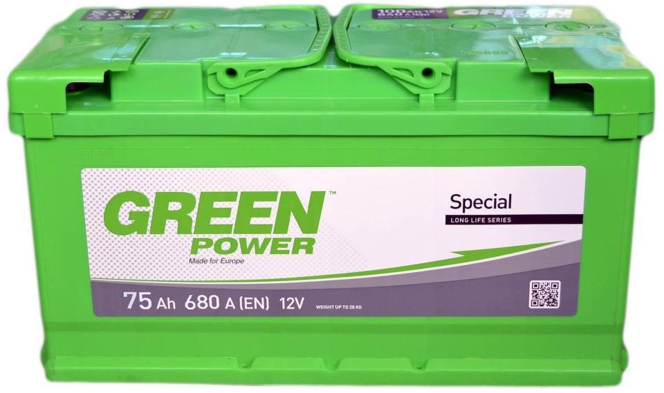 

Автомобільний акумулятор Green Power 75 Ah (+/-) Euro
