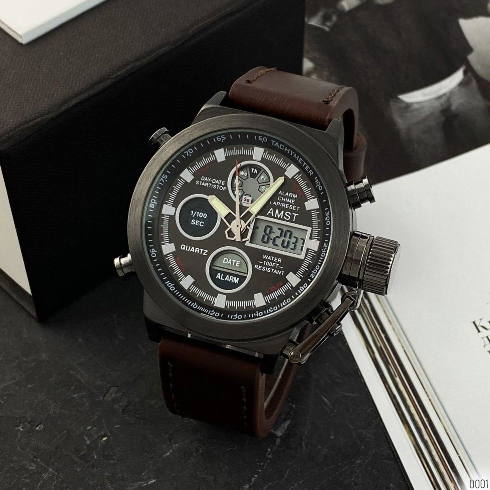 

Мужские наручные часы AMST Black-Brown Wristband
