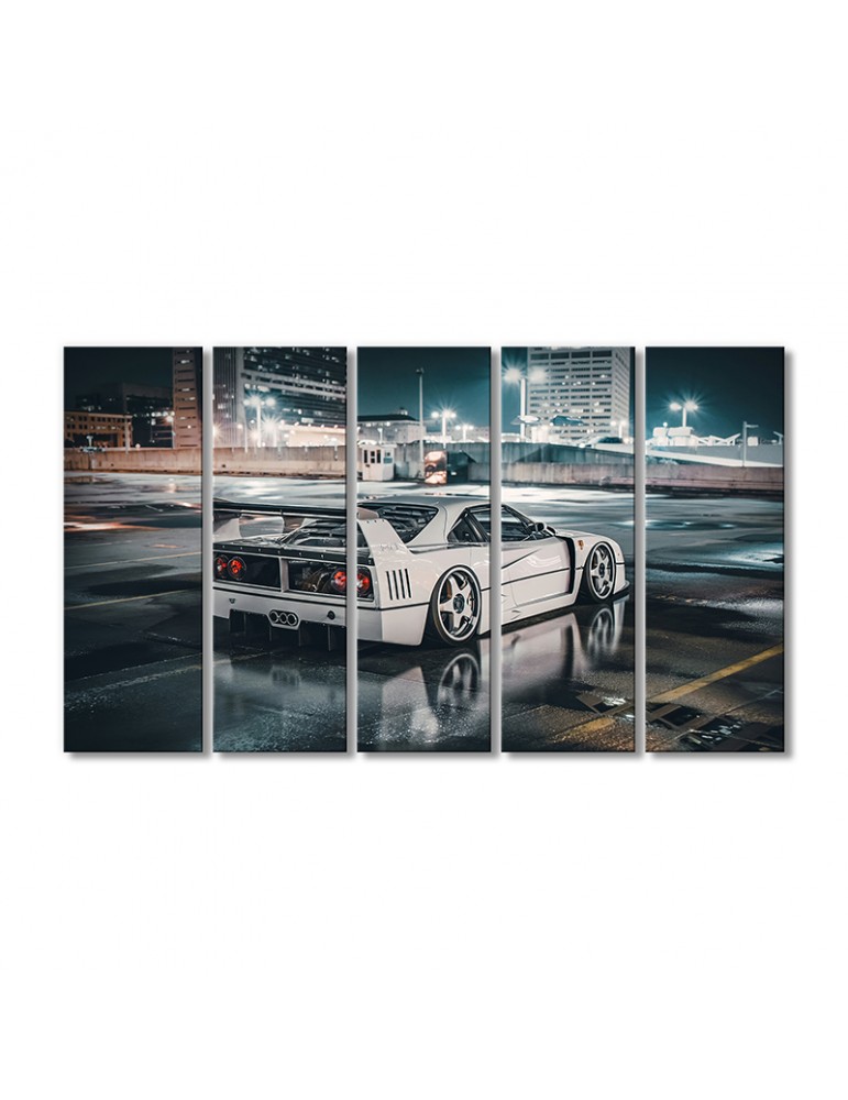 

Модульная картина Artel «Автомобиль Феррари F40 белая» 5 модулей 90x135 см