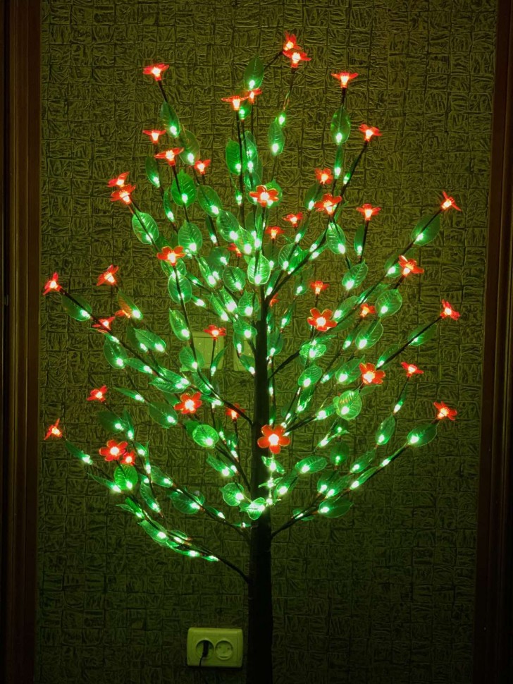 

Светодиодная гирлянда дерево Сакура+ зеленый лист 215 led 12v 150cm