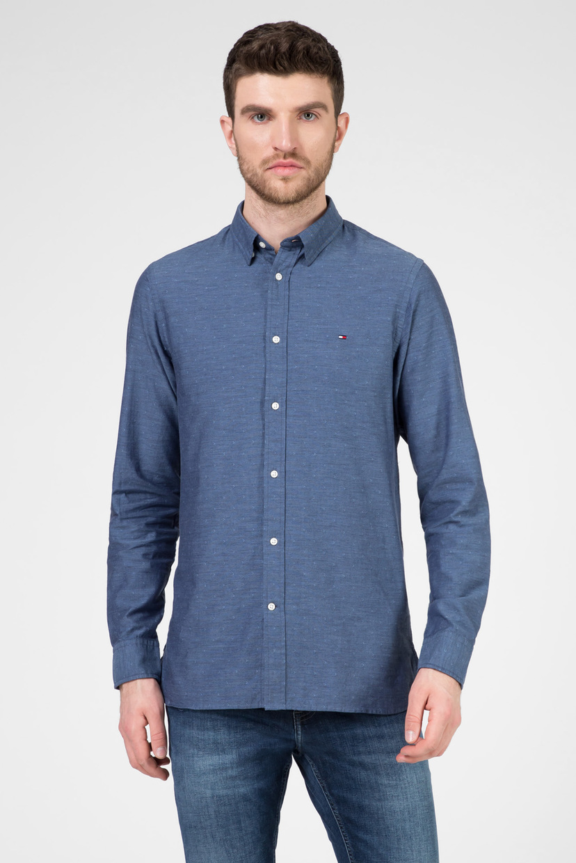 

Мужская синяя рубашка SLIM HEATHER ARROW DOBBY Tommy Hilfiger S MW0MW11524
