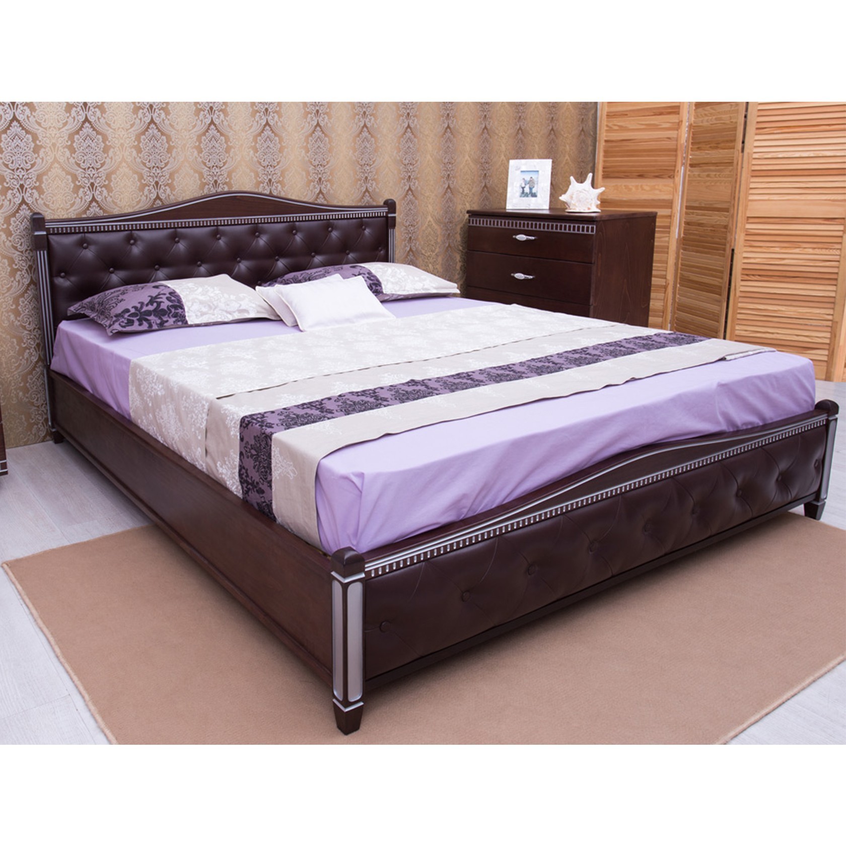 

Кровать Прованс мягкая спинка ромбы (Олимп) Венге 120х200 см 121139_01