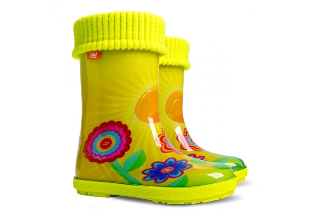 

Детские резиновые сапоги Demar 0449 EB HAWAI LUX PRINT EXCLUSIVE Солнце желтого цвета. 28/29