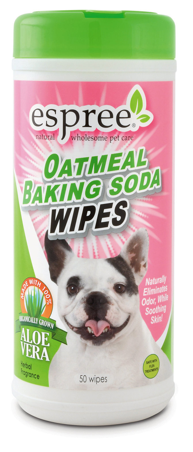 

Влажные салфетки для собак с пищевой содой и протеинами овса Oatmeal Baking Soda Wipes 50 шт Espree BGL-ES-132