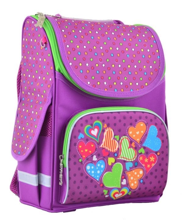 

Рюкзак школьный Smart ортопедический каркасный “1 Вересня” PG-11 Hearts pink 554447