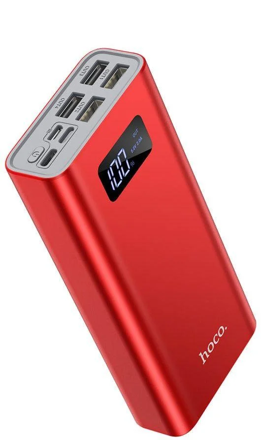 

Внешний аккумулятор Power Bank HOCO J46A 20000mAh ​​​​​​​|4USB/Lightning/Type-C/Micro-USB, 2A| Красный