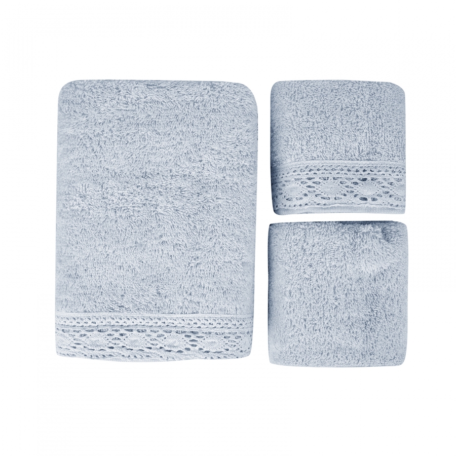 

Набор полотенец Karaca Home Lola 3 шт. 30х50+50х90 см Голубой турция, хлопок