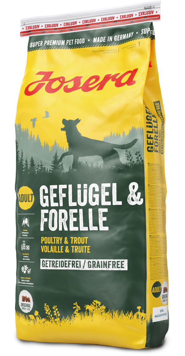 

Корм для собак всех пород с мясом домашней птицы и форели Josera Geflugei & Forelle 15 кг Josera BGL-JO-89