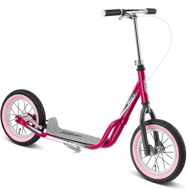 

Самокат Puky R 07 L Berry с надувными колесами 12,5" и тормозом + подставка для парковки