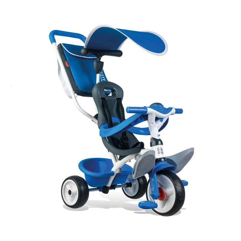 

Велосипед трехколесный Smoby Baby Balade Синий металлический с EVA колесами и багажной корзиной