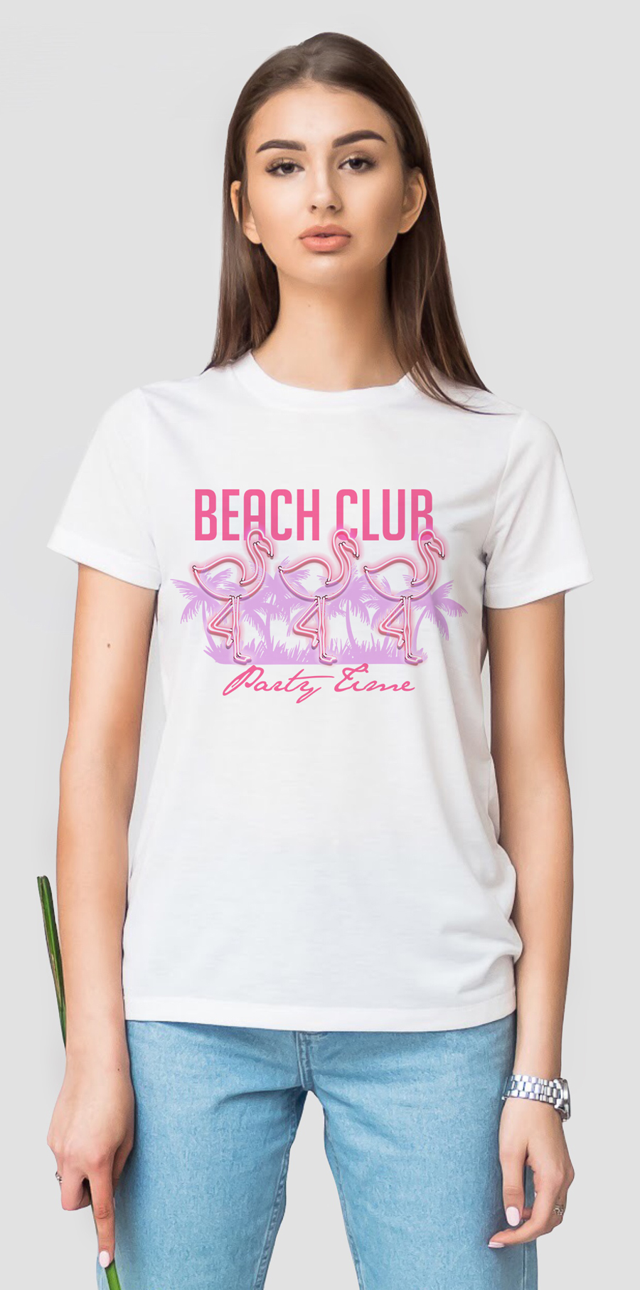 

Футболка с модным принтом 5121-W-WH XXL Белый