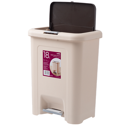 

Мусорное ведро с крышкой и педалью MVM BIN-03 18L BEIGE (18 л) Бежевое